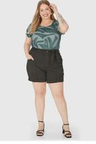 Blusa Feminina Plus Size Mullet Geométrica em Viscose Stretch