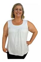 Blusa Feminina Plus Size Regata Senhora Bata Lisa