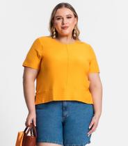 Blusa Feminina Plus Size Secret Glam Amarelo