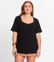 Blusa Feminina Plus Size Secret Glam Preto