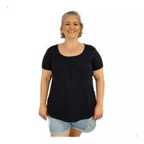 Blusa Feminina Plus Size Senhora Manga Curta Moda Evangélica