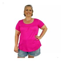 Blusa Feminina Plus Size Senhora Manga Curta Moda Evangélica