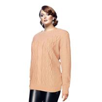 Blusa Feminina Plus Size Tam Grande Lã Tricot De Frio 376A