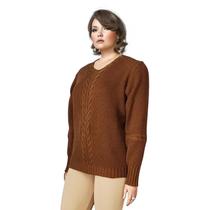 Blusa Feminina Plus Size Tam Grande Lã Tricot De Frio 384