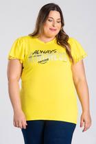 Blusa Feminina Plus Size Visco Estampada Manga Gode Detalhe Devorê - Serena Blusa Feminina Plus Size Visco Estampada Manga Gode Detalhe Devorê - Serena