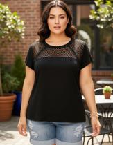 Blusa Feminina Plus Size Viscose Manga Curta Blusa Feminina Plus Size Viscose Manga Curta