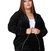 Blusa Feminina Plush Veludo Outono Inverno Capuz Bolso