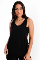 Blusa Feminina Preta Lisa Com Cropped sem alça