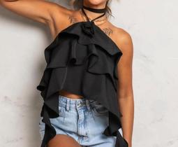 Blusa feminina preto sem manga Blusa feminina preto sem manga