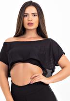 Blusa Feminina Racy Transparente Tela e Cropped sem alça REF: LX284