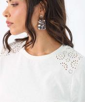 Blusa Feminina Recorte Manga Curta Marisa Off White-22027