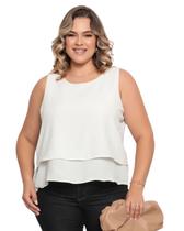 Blusa Feminina Regata Duna Com Camadas - Z0005 PLUS