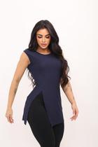 Blusa Feminina regata longline machão tapa cobre bumbum camiseta academia fitness .