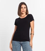 Blusa Feminina Ribana Canelada Básica Rovitex Preto