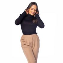 Blusa Feminina Rovitex Manga Longa Gola Alta Preto Blusa Feminina Rovitex Manga Longa Gola Alta Preto