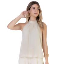 Blusa Feminina Seiki Crepe Bege - 111133