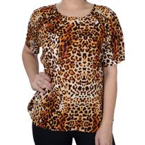 Blusa Feminina Seiki MC Viscose Onça - 72048 Blusa Feminina Seiki MC Viscose Onça - 72048