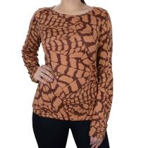 Blusa Feminina Seiki ML Estampada Caramelo - 532104 Blusa Feminina Seiki ML Estampada Caramelo - 532104