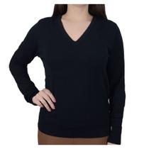Blusa Feminina Seiki Tricot Decote V Preta - 830385 Blusa Feminina Seiki Tricot Decote V Preta - 830385