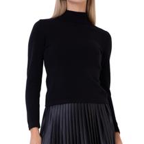 Blusa Feminina Seiki Tricot Gola Alta Preta - 83040 Blusa Feminina Seiki Tricot Gola Alta Preta - 83040