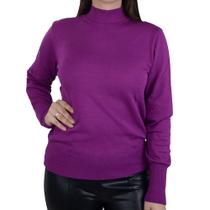 Blusa Feminina Seiki Tricot Gola Alta Roxa - 830407 Blusa Feminina Seiki Tricot Gola Alta Roxa - 830407
