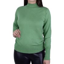 Blusa Feminina Seiki Tricot Gola Alta Verde - 830407 Blusa Feminina Seiki Tricot Gola Alta Verde - 830407