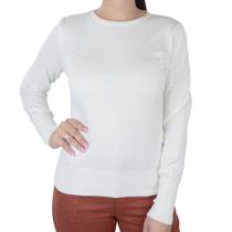Blusa Feminina Seiki Tricot ML Gola Careca Off White - 83038 Blusa Feminina Seiki Tricot ML Gola Careca Off White - 83038