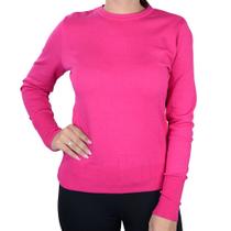 Blusa Feminina Seiki Tricot ML Gola Careca Pink - 830380 Blusa Feminina Seiki Tricot ML Gola Careca Pink - 830380