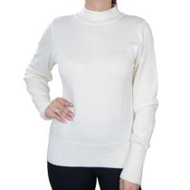 Blusa Feminina Seiki Tricot ML Meia Gola Off White - 830381 Blusa Feminina Seiki Tricot ML Meia Gola Off White - 830381