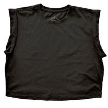 Blusa Feminina sem Manga com Cavas Dobrada em Meia Malha Algodão Basic+