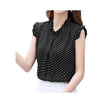Blusa Feminina Sem Mangas Com Babados, Blusa De Verão Com Bolinhas, Elegante, Casual, Camisa De