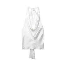 Blusa Feminina Sexy Sem Mangas Com Laço Nas Costas, Toque Macio, Moda Halter, Top De Verão LS9013 Blusa Feminina Sexy Sem Mangas Com Laço Nas Costas, Toque Macio, Moda Halter, Top De Verão LS9013
