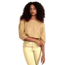 Blusa Feminina Solta Manga 3/4 Flor De Lis Blusa Feminina Solta Manga 3/4 Flor De Lis