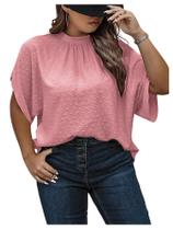 Blusa feminina SOLY HUX plus size Swiss Dots rosa puro Blusa feminina SOLY HUX plus size Swiss Dots rosa puro