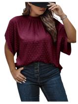 Blusa feminina SOLY HUX plus size Swiss Dots vermelha 3G Blusa feminina SOLY HUX plus size Swiss Dots vermelha 3G