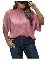 Blusa feminina SOLY HUX Swiss Dots, gola simulada, rosa, 3G