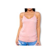 Blusa feminina suede alça fina elegante