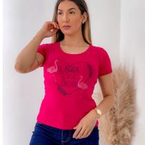 Blusa Feminina T-shirt estampa de Flamingo