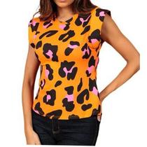 Blusa feminina t-shirt onça muscle moda fashion