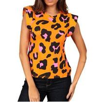 Blusa feminina t-shirt onça muscle moda feminina