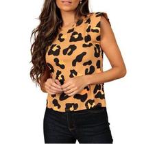 Blusa feminina t-shirt onça muscle roupas femininas