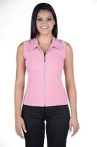Blusa Feminina Tecido de Poplin sem Manga - Goiaba Blusa Feminina Tecido de Poplin sem Manga - Goiaba
