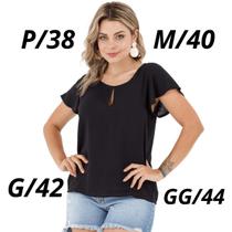 Blusa feminina tecido estilo tricoline camisa social básica viscose 3227a - VTM