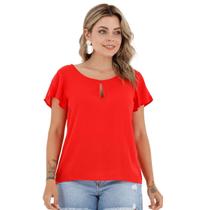 Blusa feminina tecido estilo tricoline camisa social básica viscose 3227a - VTM