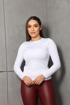 Blusa Feminina Térmica Manga Longa Lisa Básica Gola Redonda