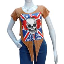 Blusa Feminina Tie dye, com Caveira Tam: G e GG