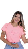 Blusa Feminina Tipo Tshirt Blusinha Manga Curta Gola Redonda