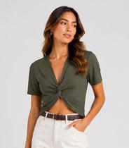 Blusa Feminina Transpasse Formando Nó Infinita Cor Verde Blusa Feminina Transpasse Formando Nó Infinita Cor Verde