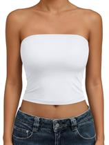 Blusa Feminina Trendy Queen Branca sem alça Blusa Feminina Trendy Queen Branca sem alça
