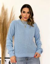 Blusa feminina trico azul bebe